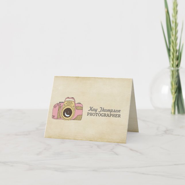 Tarjeta de agradecimiento a fotógrafo de dibujo de (Anverso)