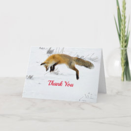 Tarjeta de agradecimiento a Fox Jumping Snow