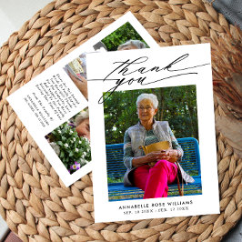 Tarjeta de agradecimiento a funeral de collage de 