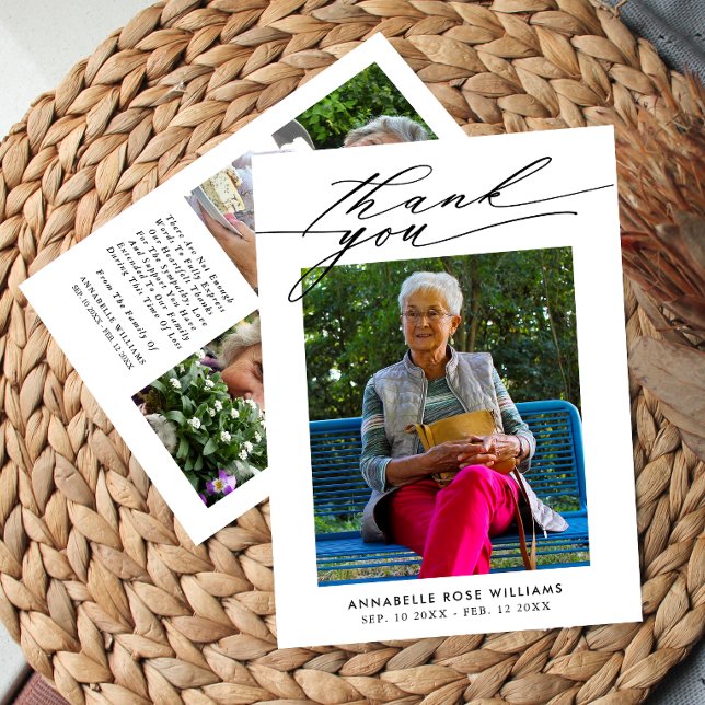 Tarjeta de agradecimiento a funeral de collage de  (Subido por el creador)