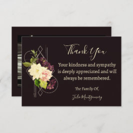 Tarjeta de agradecimiento a funeral de la Flor Púr