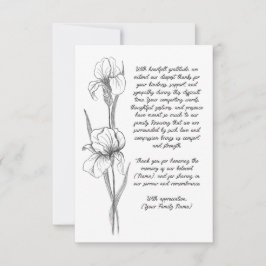 Tarjeta de agradecimiento a funeral de personaliza