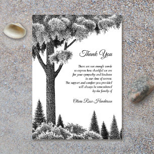 Tarjeta de agradecimiento a funeral de Woodland Bl