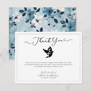 Tarjeta de agradecimiento a funeral Golden Blue Fl