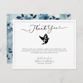 Tarjeta de agradecimiento a funeral Golden Blue Fl