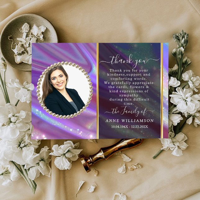 Tarjeta de agradecimiento a funeral holográfico (Subido por el creador)