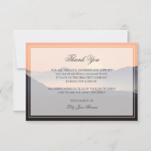 Tarjeta de agradecimiento a funeral Sunset   Tarje
