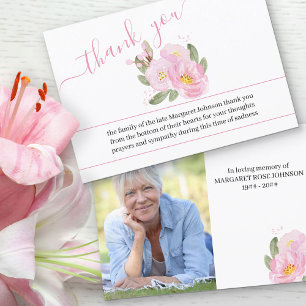 Tarjeta de agradecimiento a funerales de flores ro