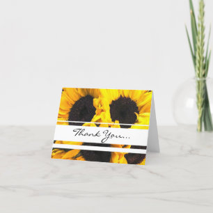 Tarjeta de agradecimiento a girasol brillante