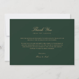 Tarjeta de agradecimiento a Gold & Forest Green