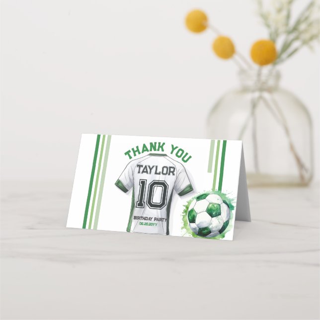 Tarjeta de agradecimiento a Green Soccer Sports Bo (Anverso)