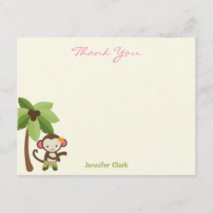 Tarjeta de agradecimiento a Hula Monkey