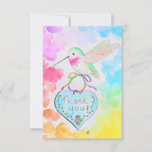 Tarjeta de agradecimiento a Hummingbird, Heart and