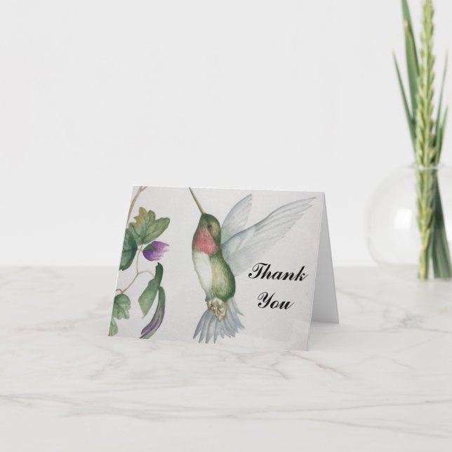 Tarjeta de agradecimiento a Hummingbird Wings Wate (Anverso)