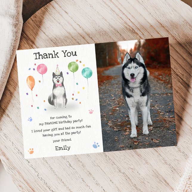 Tarjeta de agradecimiento a Husky Sibir Puppy Dog  (Subido por el creador)