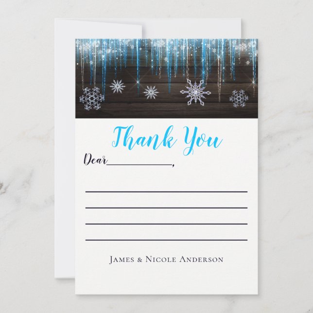 Tarjeta de agradecimiento a Icicles Winter Wonderl (Anverso)