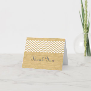Tarjeta de agradecimiento a Ivory Rustic Chevron