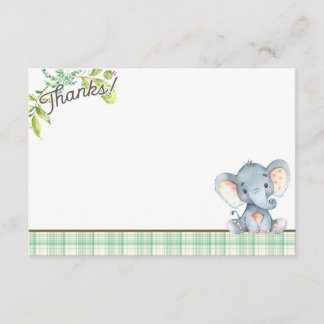 Tarjeta de agradecimiento a Jungle Elephant Baby S