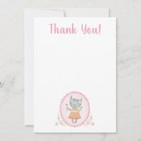 Tarjeta de agradecimiento a Kitty Cat Pink