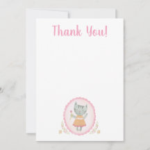 Tarjeta de agradecimiento a Kitty Cat Pink