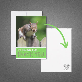 Tarjeta de agradecimiento a la ardilla corta en la