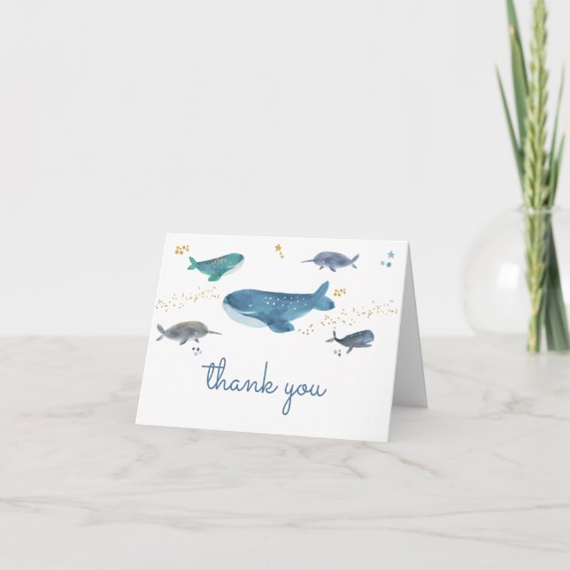 Tarjeta de agradecimiento a la Baby Shower de la b (Anverso)