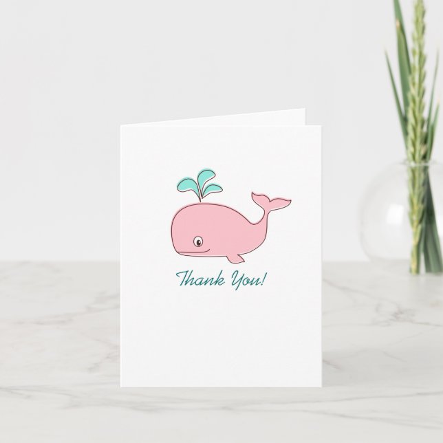Tarjeta de agradecimiento a la ballena rosa (Anverso)