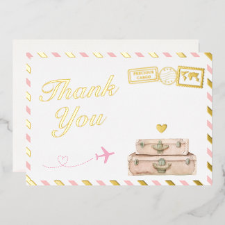 Tarjeta de agradecimiento a la bebé de la aerolíne