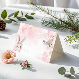 Tarjeta de agradecimiento a la bebé de Rubor Woodl