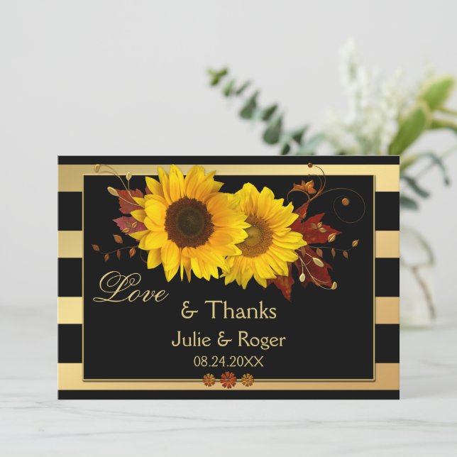 Tarjeta de agradecimiento a la Boda de fotos de la (Anverso de pie)