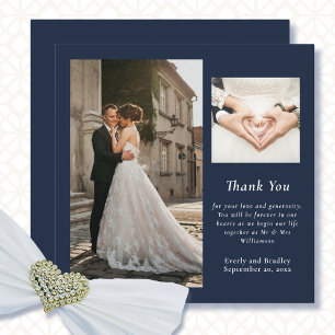 Tarjeta de agradecimiento a la Boda de fotos simpl