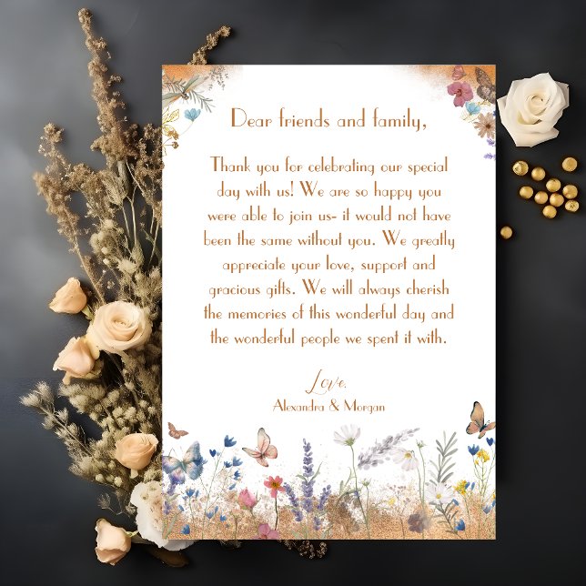 Tarjeta de agradecimiento a la boda de la mariposa (Subido por el creador)