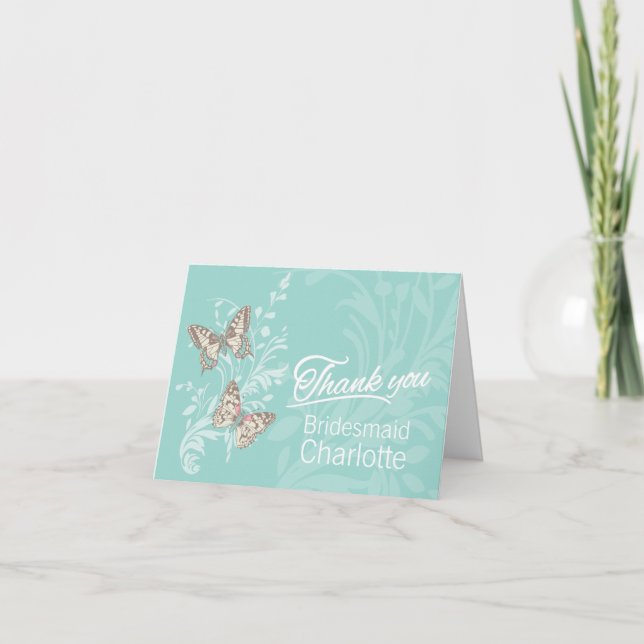 Tarjeta de agradecimiento a la boda de mariposas (Anverso)