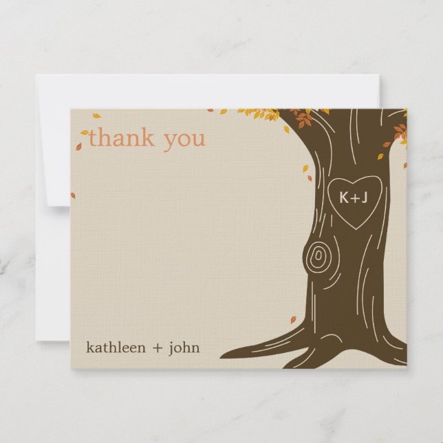 Tarjeta de agradecimiento a la boda de otoño de ro (Anverso)