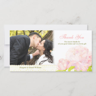 Tarjeta de agradecimiento a la Boda de Peony de co