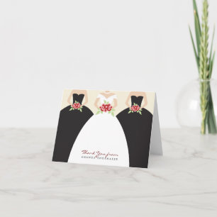 Tarjeta de agradecimiento a la boda Gown Bridal Sh
