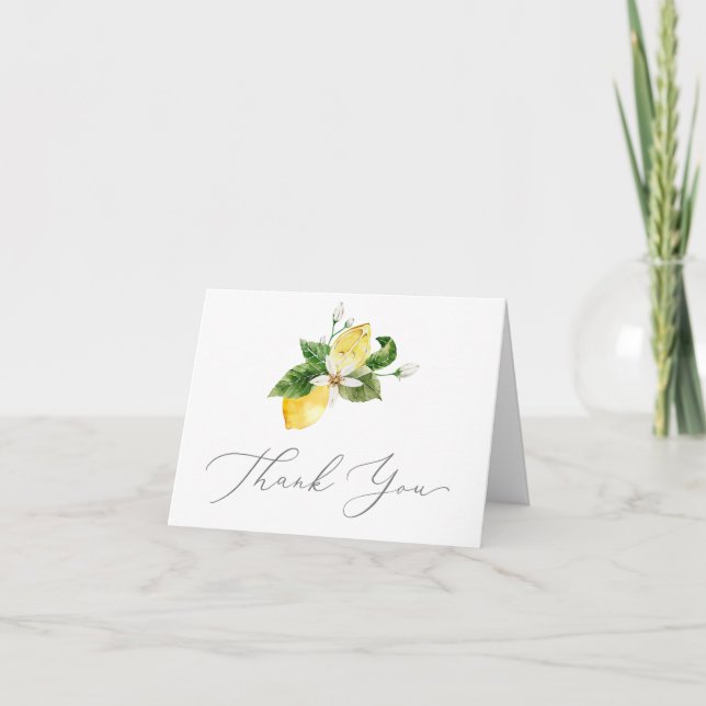 Tarjeta de agradecimiento a la boda moderna en el  (Anverso)