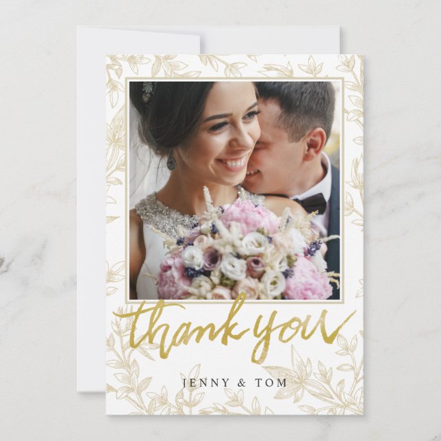 Tarjeta de agradecimiento a la boda personalizada  (Anverso)