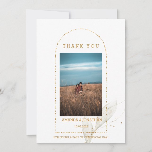 Tarjeta de agradecimiento a la Boda plana de Golde (Anverso)