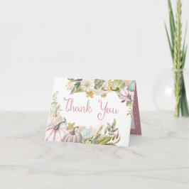 Tarjeta de agradecimiento a la calabaza otoñal