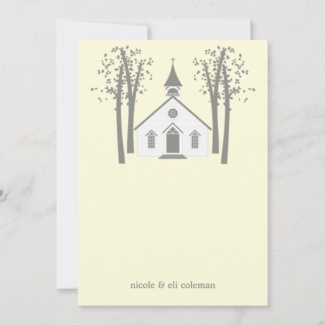 Tarjeta de agradecimiento a la capilla de Boda de  (Anverso)