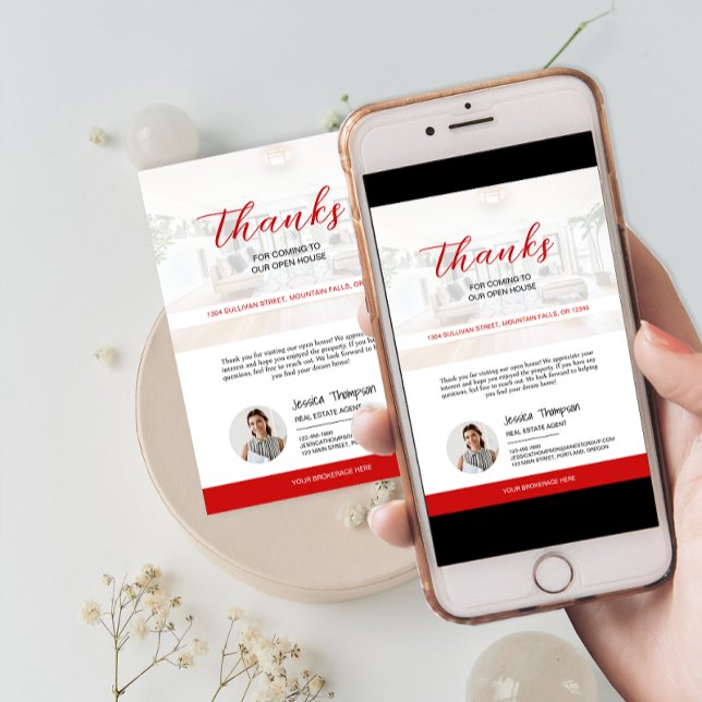 Tarjeta de agradecimiento a la Casa Abierta Inmobi (Modern Real Estate Open House Thank You Card)