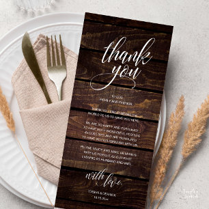 Tarjeta de agradecimiento a la cena de ensayo de B