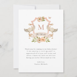 Tarjeta de agradecimiento a la chica bebé