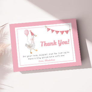 Tarjeta de agradecimiento a la Chica Rosa de Goose