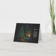 Tarjeta de agradecimiento a la chimenea