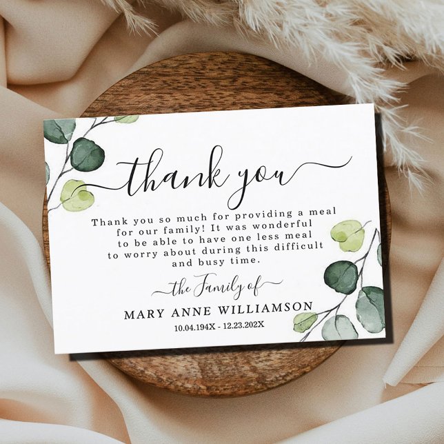 Tarjeta de agradecimiento a la comida funeraria ve (Subido por el creador)