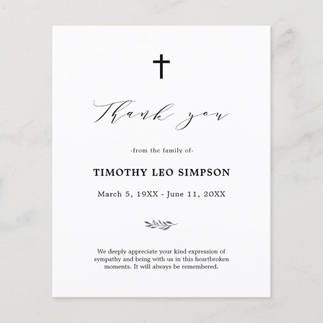 Tarjeta de agradecimiento a la compasión por nubes (Anverso)