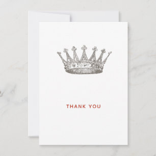 Tarjeta de agradecimiento a la corona de la prince