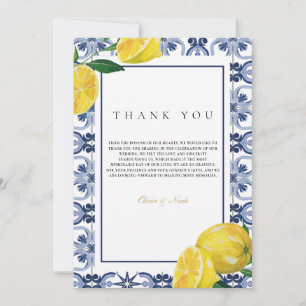 Tarjeta de agradecimiento a la costa mediterránea 